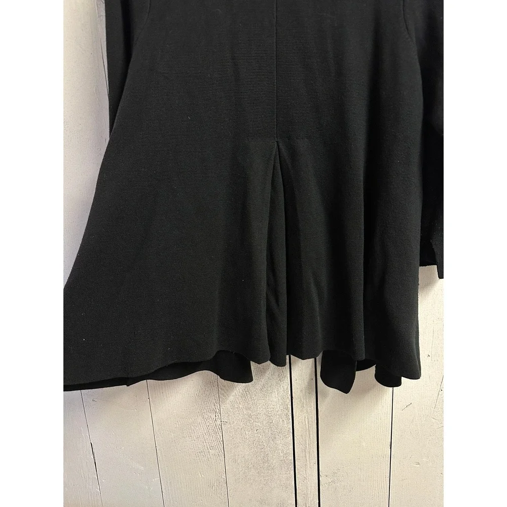 EILEEN FISHER Black Silk Cotton Cardigan Sweater Knit Open Front Women's‎ Medium